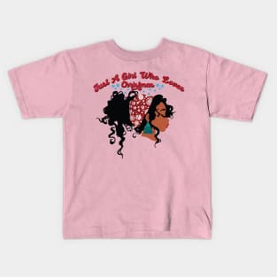 Just a Girl Who Loves Christmas, Black Girl Christmas Kids T-Shirt